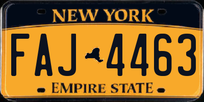 NY license plate FAJ4463