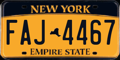 NY license plate FAJ4467
