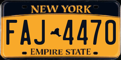 NY license plate FAJ4470