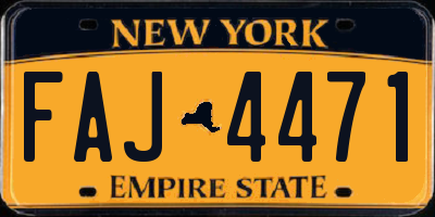 NY license plate FAJ4471