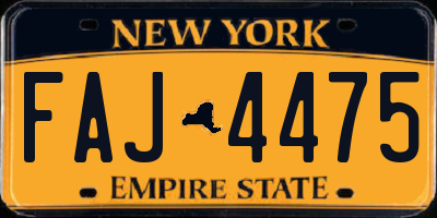 NY license plate FAJ4475