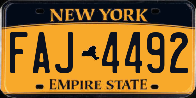 NY license plate FAJ4492