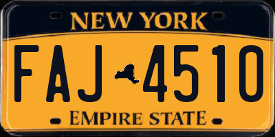 NY license plate FAJ4510