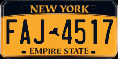 NY license plate FAJ4517