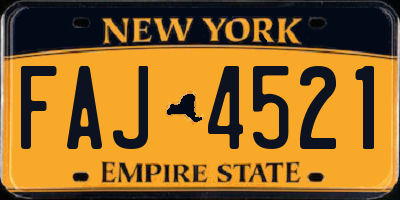 NY license plate FAJ4521