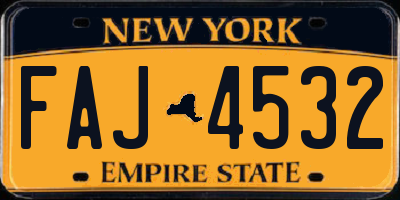 NY license plate FAJ4532