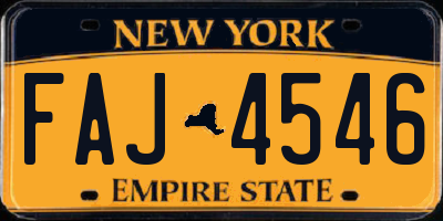 NY license plate FAJ4546