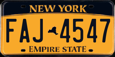 NY license plate FAJ4547
