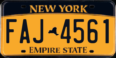 NY license plate FAJ4561