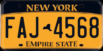 NY license plate FAJ4568