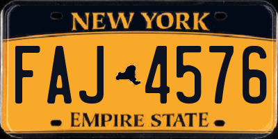 NY license plate FAJ4576