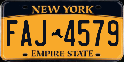 NY license plate FAJ4579