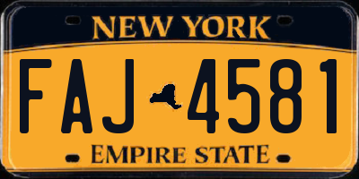 NY license plate FAJ4581