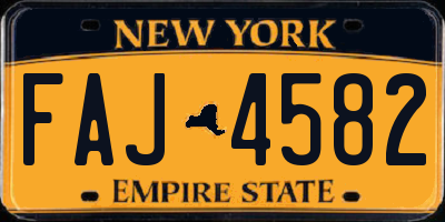 NY license plate FAJ4582