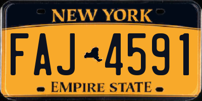 NY license plate FAJ4591