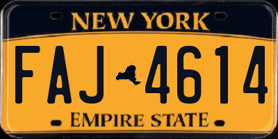 NY license plate FAJ4614