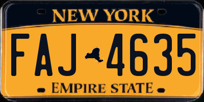 NY license plate FAJ4635
