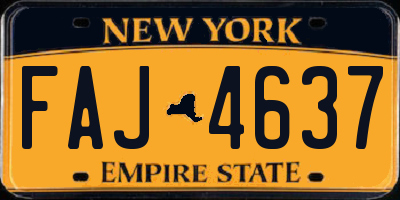 NY license plate FAJ4637