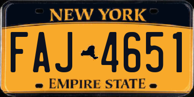 NY license plate FAJ4651
