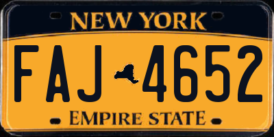 NY license plate FAJ4652