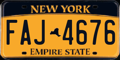 NY license plate FAJ4676