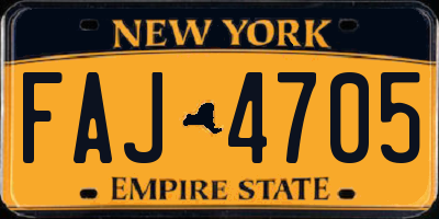 NY license plate FAJ4705