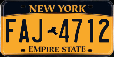 NY license plate FAJ4712