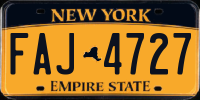 NY license plate FAJ4727