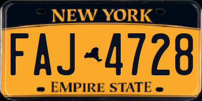 NY license plate FAJ4728