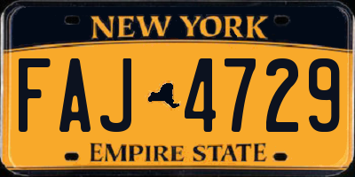 NY license plate FAJ4729