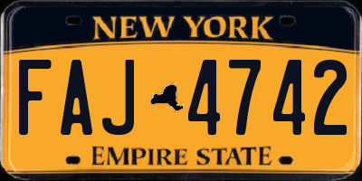 NY license plate FAJ4742