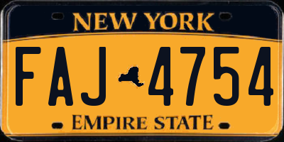 NY license plate FAJ4754