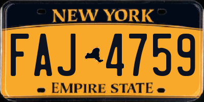 NY license plate FAJ4759