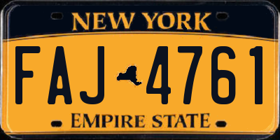 NY license plate FAJ4761