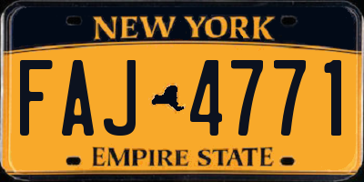 NY license plate FAJ4771
