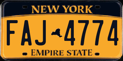 NY license plate FAJ4774