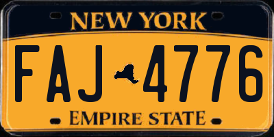 NY license plate FAJ4776