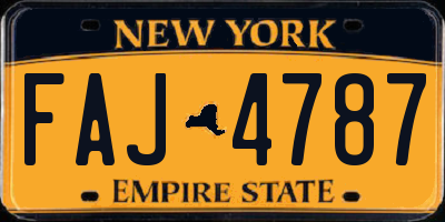 NY license plate FAJ4787