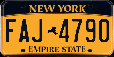 NY license plate FAJ4790