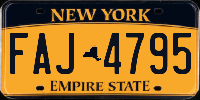 NY license plate FAJ4795