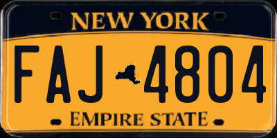 NY license plate FAJ4804