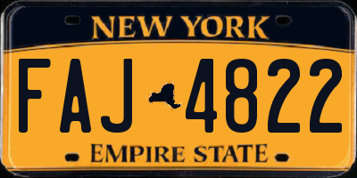 NY license plate FAJ4822