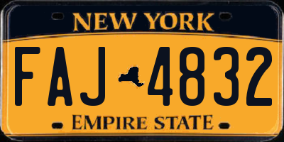 NY license plate FAJ4832