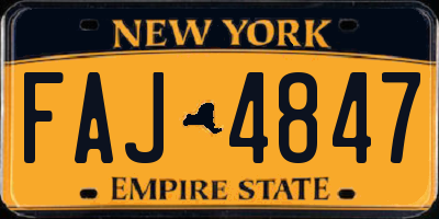 NY license plate FAJ4847