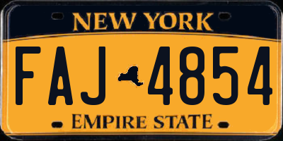 NY license plate FAJ4854