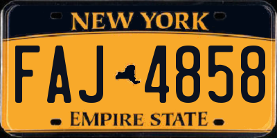 NY license plate FAJ4858