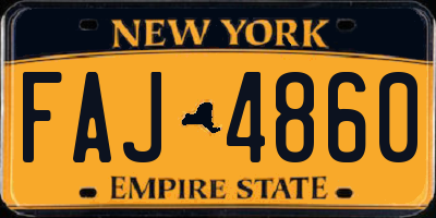 NY license plate FAJ4860
