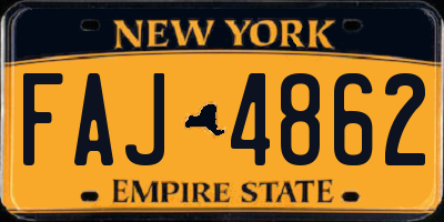 NY license plate FAJ4862