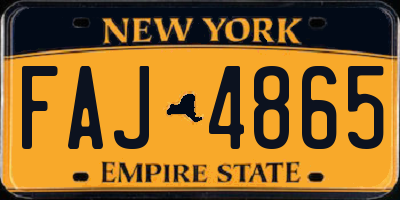 NY license plate FAJ4865