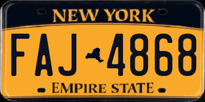 NY license plate FAJ4868